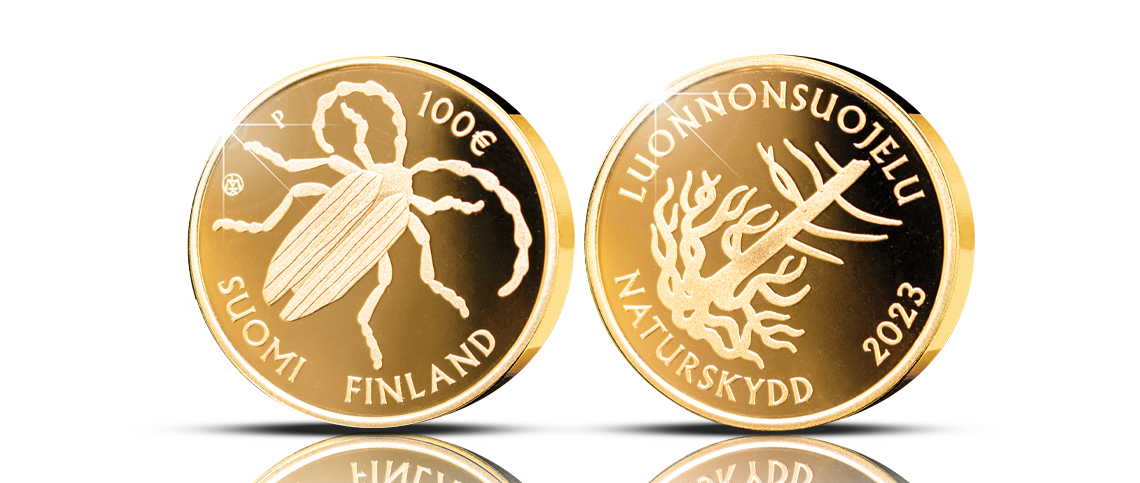 Suomen ensimmäinen luonnonsuojelulaki 1923 -kultaraha 2023