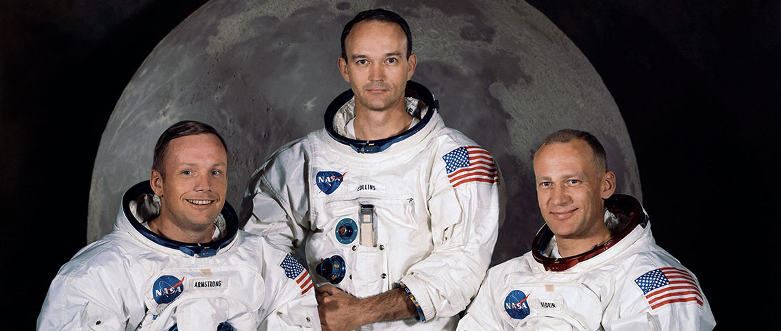 Apollo 11 astronautit Neil Armstrong, Michael Collins ja Edwin ”Buzz” Aldrin