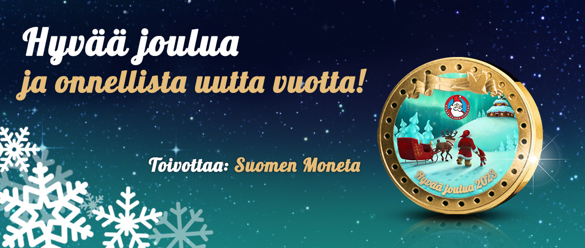 Hyvää joulua toivottaa Suomen Moneta