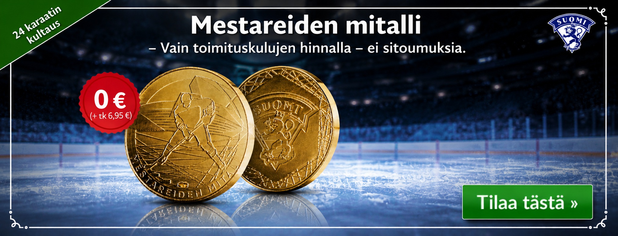 Mestareiden mitalli kullattu