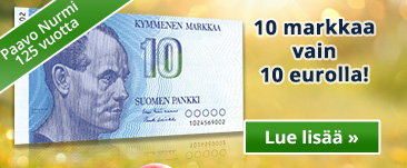 Suomen viimeiseksi jäänyt 10 markan seteli