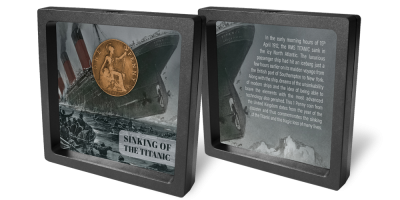 Brittiläinen 1 pennyn raha Titanicin uppoamisvuodelta 1912