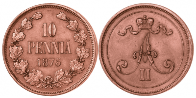10 penniä 1875