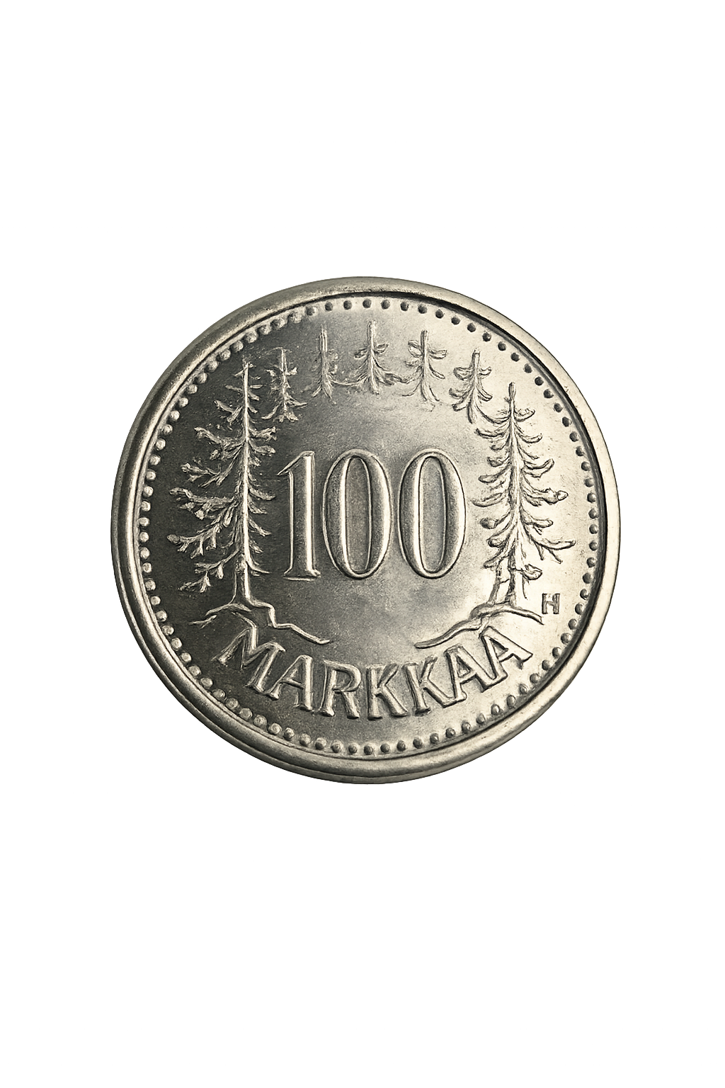100 hopeamarkka vuodelta 1956 edestä