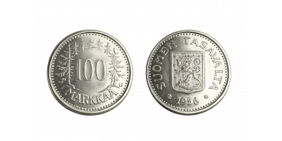 100 markan hopearaha vuodelta 1956 