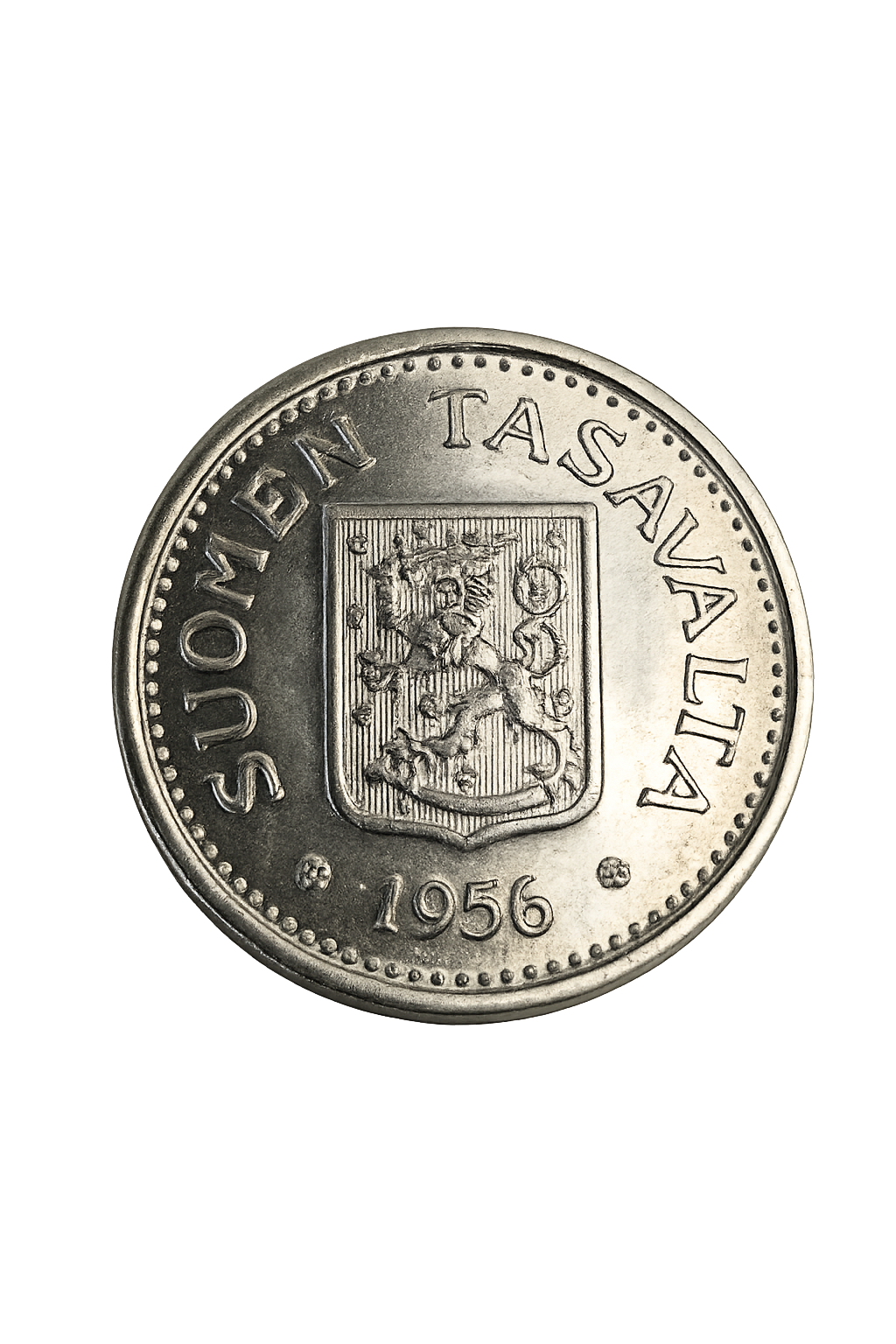 100 hopeamarkka vuodelta 1956 takaa