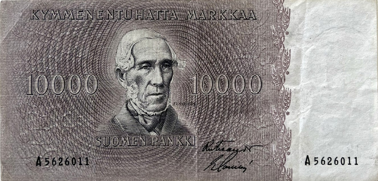 10000 mk seteli vuodelta 1955