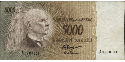 5000 mk seteli vuodelta 1955 - Ståhlberg