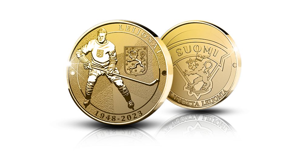 75 vuotta leijonia -mitali kullattuna 75 vuotta leijonia -mitali kullattuna