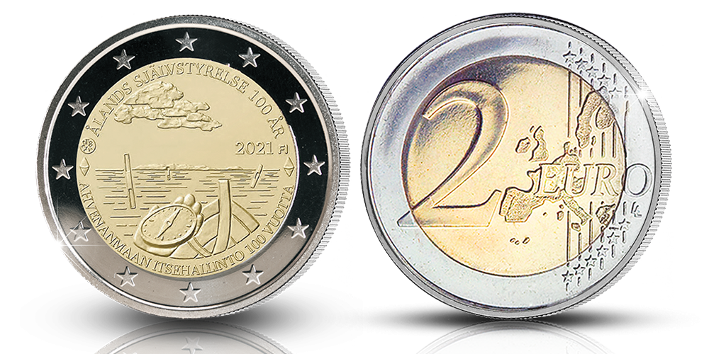 Ahvenanmaan itsehallinto 100 vuotta -erikoiseuro, proof Ahvenanmaan itsehallinto 100 vuotta -erikoiseuro, proof