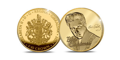 Virallinen 1/10 unssin Elvis Presley™ Blue Christmas -kultaraha