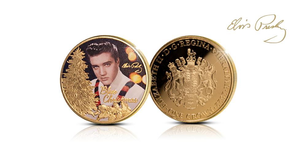 Virallinen Fairmined-kullattu Elvis Presley™ Blue Christmas -raha