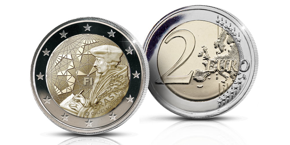 Erasmus-ohjelma 35 vuotta -erikoisraha proof-laatuisena Erasmus-ohjelma 35 vuotta -erikoisraha proof-laatuisena