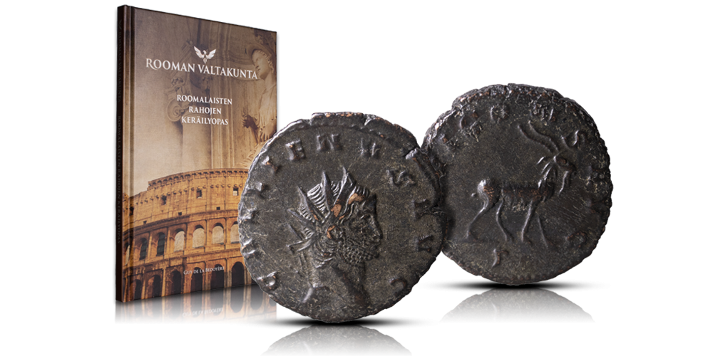   Keisari Gallienuksen antoninianus sekä Roomalaisten rahojen keräilyopas