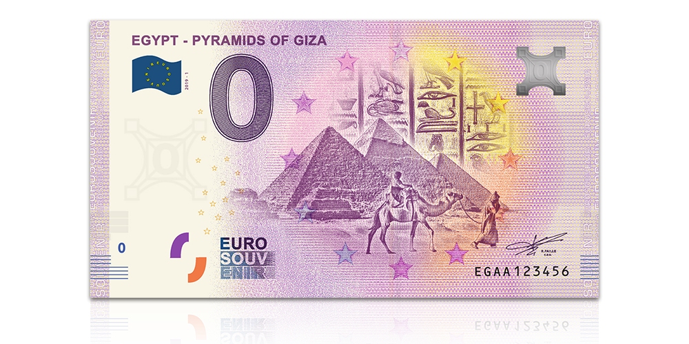 Gizan pyramidit 0 € -seteli 2019 Gizan pyramidit 0 € -seteli 2019