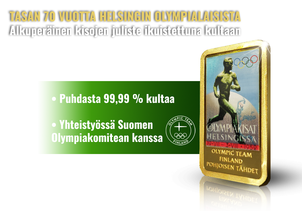 Tilaa pysyvä muisto Helsingin olympiakisoista 70-vuotisjuhlavuoden kunniaksi!