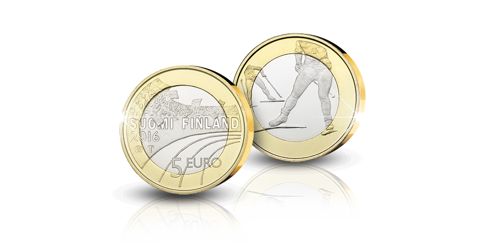 5 euron Hiihto -juhlaraha 5 euron Hiihto -juhlaraha