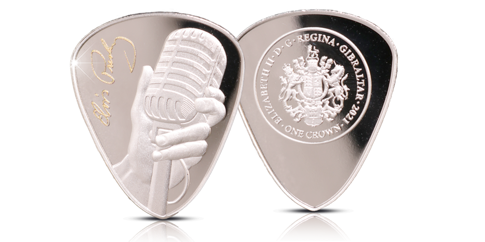Elvis Presley™ Rock and rollin kuningas -plektraraha Elvis Presley™ Rock and rollin kuningas -plektraraha