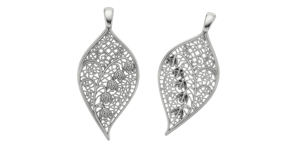 Hopeinen Kielo -riipus