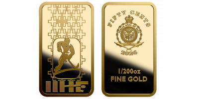 IIHF 2026 1/200oz 0,5$ -kultaraha 