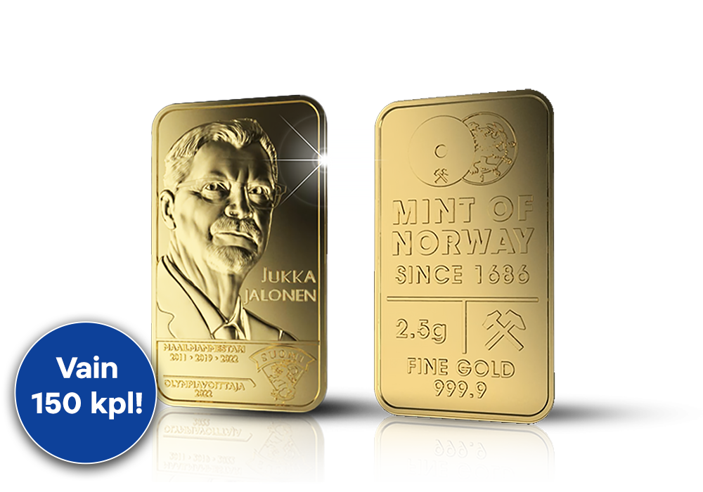 Unohtumattomat hetket ikuistettuna 99,99 % kultaharkkoon