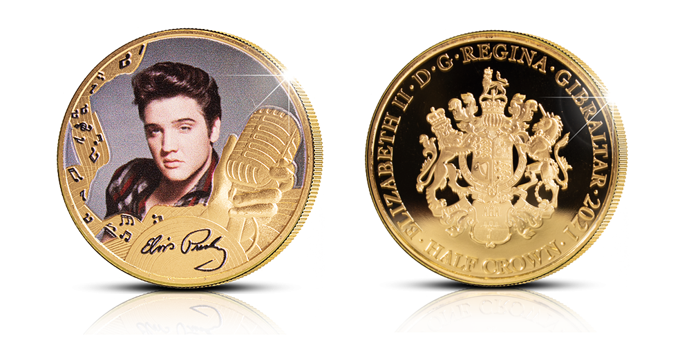 Elvis Presley™ Rock and rollin kuningas -raha kullattuna Elvis Presley™ Rock and rollin kuningas -raha kullattuna