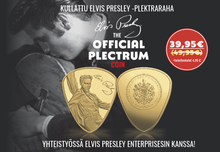 Kullattu Elvis Presley -plektraraha