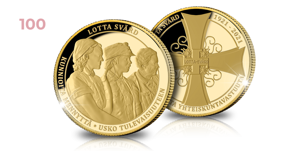 Kultainen Lotta Svärd 100 vuotta -mitali Kultainen Lotta Svärd 100 vuotta -mitali