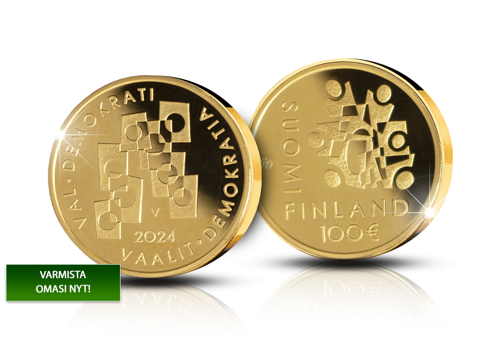 Suomalaiset kultaiset juhlarahat -kestotilaus: Vaalit demokratian perustana -kultaraha