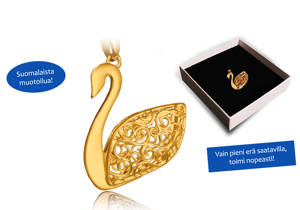 Laulujoutsen hurmaa kullanhohtoisena