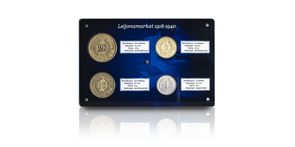 Kookkaat leijonamarkat sinisessä keräilylevyssä Kookkaat leijonamarkat sinisessä keräilylevyssä