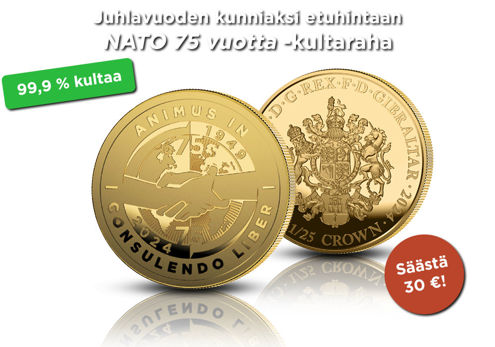 NATOn perustamisen 75-vuotisjuhlavuosi ikuistettuna 99,9 % kultaan!