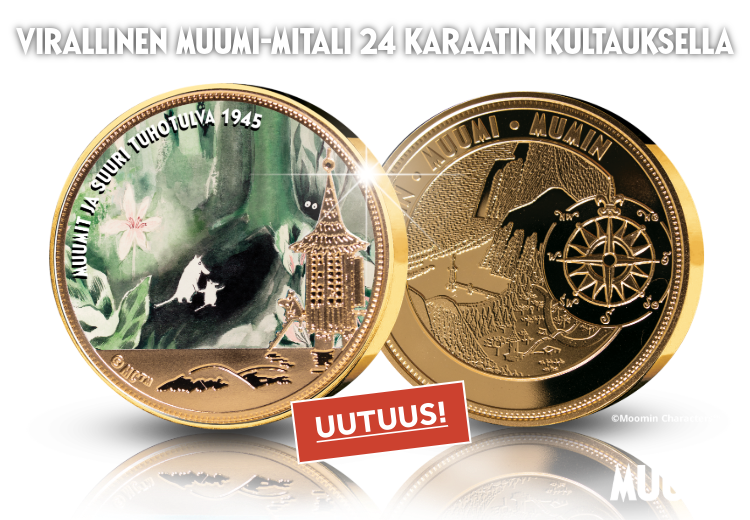 Muumit 80 vuotta &ndash; Ensimm&auml;inen muumitarina ikuistettuna kullattuun mitaliin
