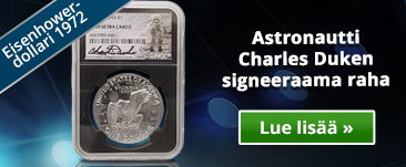 Eisenhower-dollari 1972, astronautti Charles Duken signeerauksella