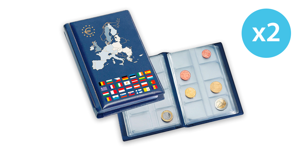 120 x 165 millimetrin kokoinen ROUTE -kerailykansio eurokolikoille tuplapakkaus 120 x 165 millimetrin kokoinen ROUTE -kerailykansio eurokolikoille tuplapakkaus