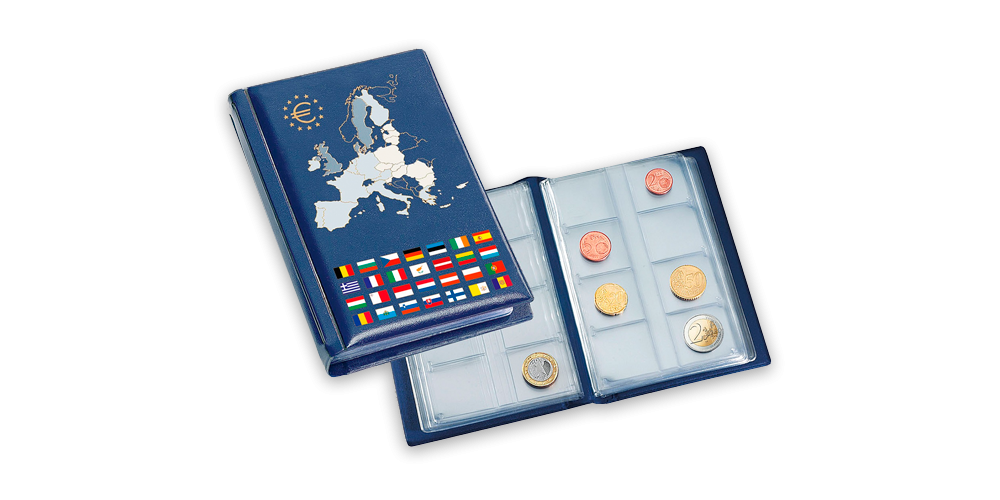 12 sivuinen ROUTE Euro -keräilykansio eurorahasarjoille 12 sivuinen ROUTE Euro -keräilykansio eurorahasarjoille