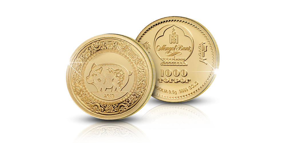 Kiinan kultainen possuraha vuodelta 2019 Kiinan kultainen possuraha vuodelta 2019