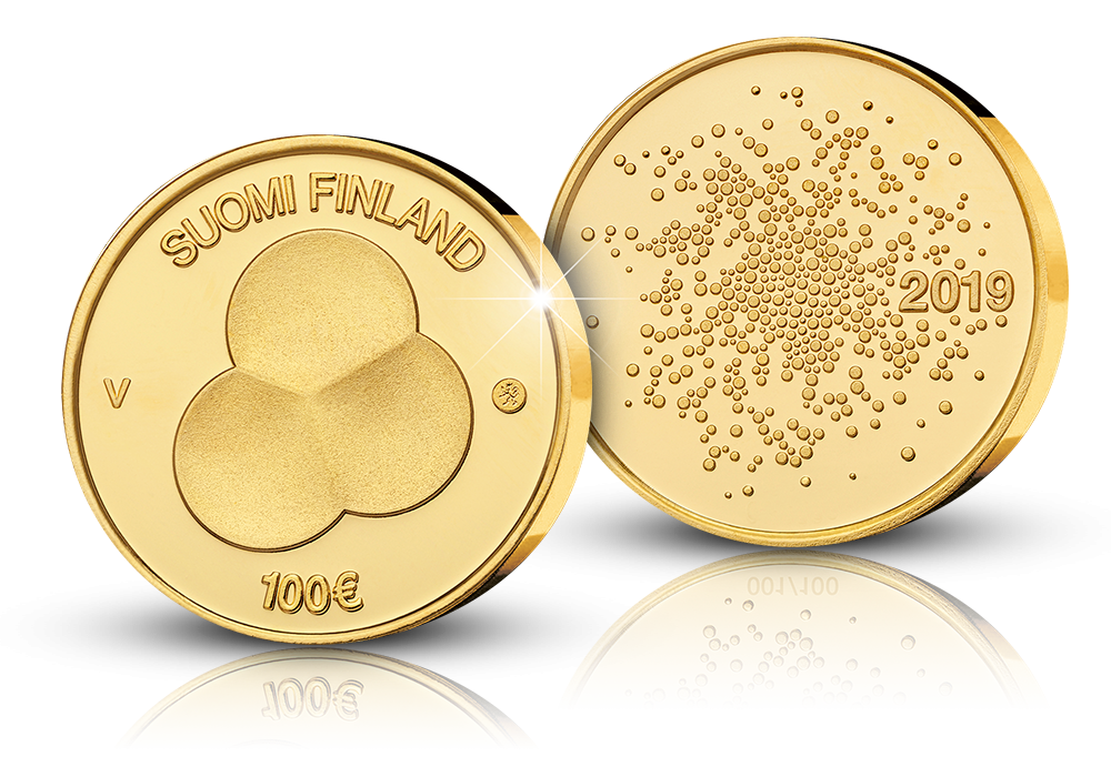 Suomen Hallitusmuoto 1919 -kultaraha 100 € 2019 Suomen Hallitusmuoto 1919 -kultaraha 100 € 2019