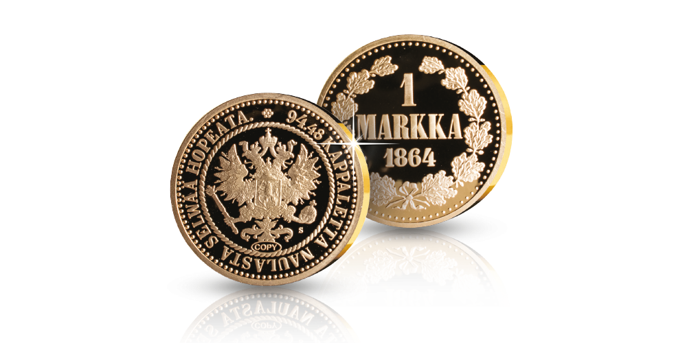 Suomen ensimmäinen metallimarkka muistolyöntinä Suomen ensimmäinen metallimarkka muistolyöntinä