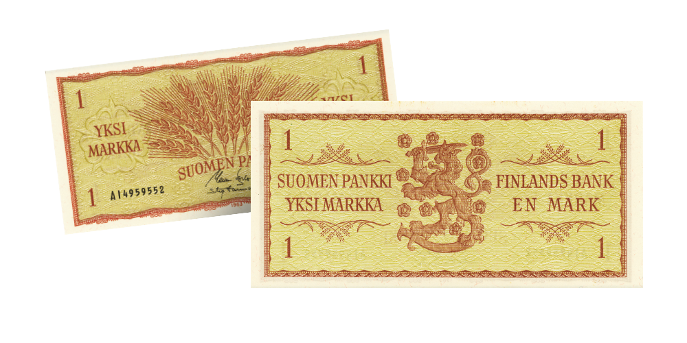 Suomen viimeinen setelimarkka vuodelta 1963 Suomen viimeinen setelimarkka vuodelta 1963