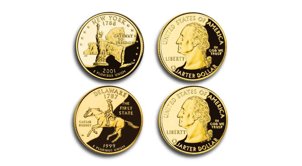 Kaikkien aikojen ensimm&auml;inen State Quarter nelj&auml;nnesdollari 50 % alennuksella