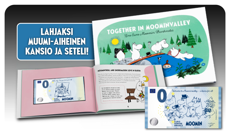 Lahjaksi Muumi-aiheinen kansio ja seteli!